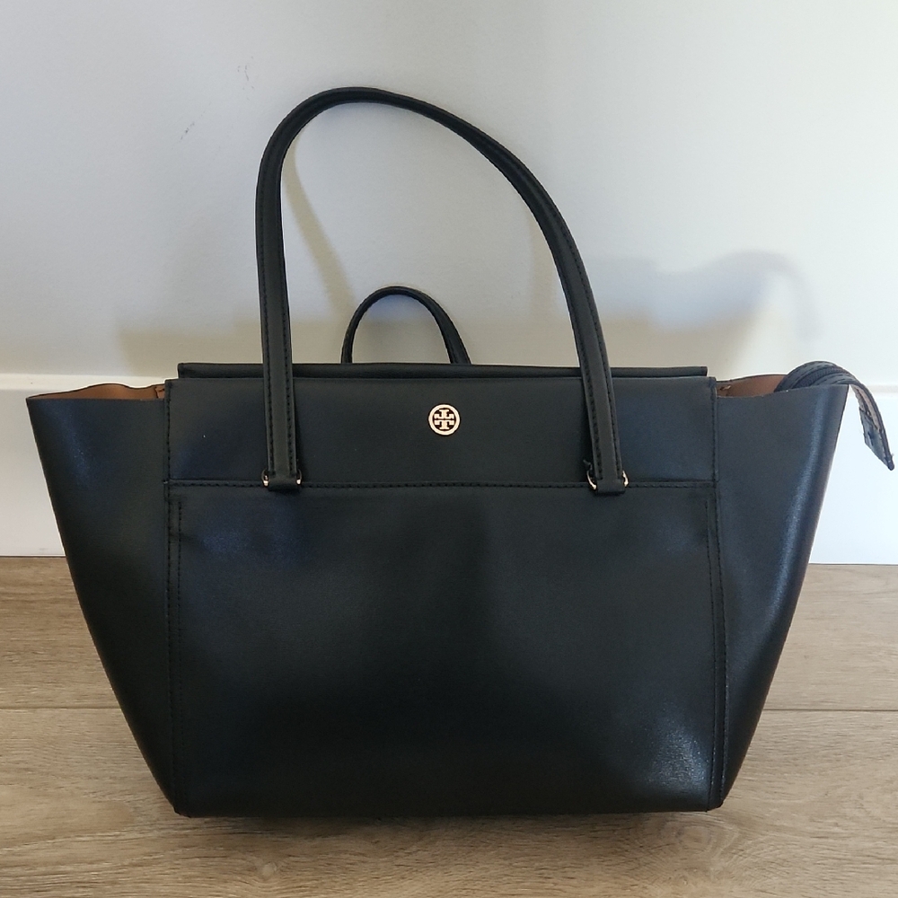 Tory Burch Black Tote with Logo Detail